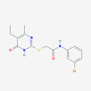 molecular formula C15H16BrN3O2S B6008300 N-(3-BROMOPHENYL)-2-[(5-ETHYL-4-METHYL-6-OXO-16-DIHYDROPYRIMIDIN-2-YL)SULFANYL]ACETAMIDE 