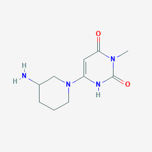 molecular formula C10H16N4O2 B600837 6-(3-aminopiperidino)-3-methyl-2,4(1H,3H)-pyrimidinedione CAS No. 1338677-76-1