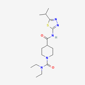 molecular formula C16H27N5O2S B6008380 N,N-DIETHYL-N-(5-ISOPROPYL-1,3,4-THIADIAZOL-2-YL)TETRAHYDRO-1,4(2H)-PYRIDINEDICARBOXAMIDE 