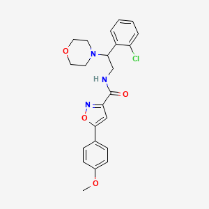 molecular formula C23H24ClN3O4 B6008409 N-[2-(2-chlorophenyl)-2-(morpholin-4-yl)ethyl]-5-(4-methoxyphenyl)-1,2-oxazole-3-carboxamide 