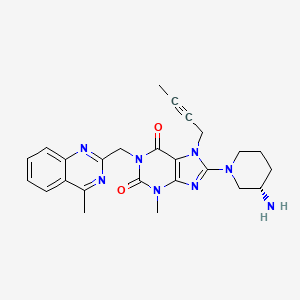 molecular formula C25H28N8O2 B600846 (S)-8-(3-aminopiperidin-1-yl)-7-(but-2-yn-1-yl)-3-methyl-1-((4-methylquinazolin-2-yl)methyl)-3,7-dihydro-1H-purine-2,6-dione CAS No. 668270-11-9
