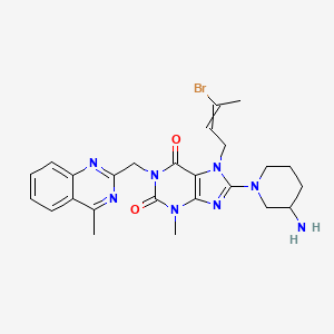 molecular formula C25H29BrN8O2 B600849 (R,E)-8-(3-aminopiperidin-1-yl)-7-(3-bromobut-2-en-1-yl)-3-methyl-1-((4-methylquinazolin-2-yl)methyl)-1H-purine-2,6(3H,7H)-dione CAS No. 1446263-39-3