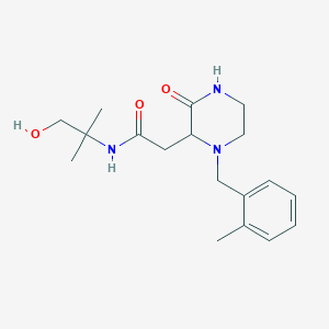 molecular formula C18H27N3O3 B6008506 N-(1-hydroxy-2-methylpropan-2-yl)-2-[1-[(2-methylphenyl)methyl]-3-oxopiperazin-2-yl]acetamide 