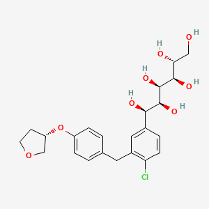 molecular formula C23H29ClO8 B600852 (1R,2S,3R,4R,5R)-1-[3-[4-[[(3S)-Tetrahydrofuran-3-yl]oxy]benzyl]-4-chlorophenyl]-1,2,3,4,5,6-hexanehexaol CAS No. 1620758-34-0
