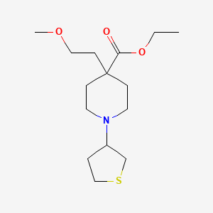 molecular formula C15H27NO3S B6008599 Ethyl 4-(2-methoxyethyl)-1-(thiolan-3-yl)piperidine-4-carboxylate 