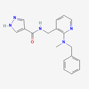 molecular formula C18H19N5O B6008603 N-[[2-[benzyl(methyl)amino]pyridin-3-yl]methyl]-1H-pyrazole-4-carboxamide 