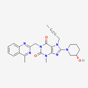 molecular formula C25H27N7O3 B600865 3-De(amine)-3-hydroxy linagliptin, (3S)- CAS No. 1620278-39-8