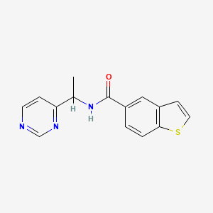 molecular formula C15H13N3OS B6008718 N-(1-pyrimidin-4-ylethyl)-1-benzothiophene-5-carboxamide 