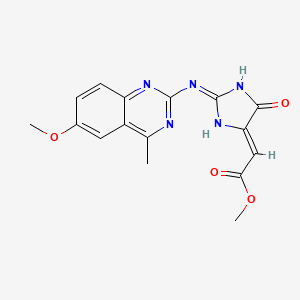 molecular formula C16H15N5O4 B6008725 methyl (2Z)-2-[(2E)-2-(6-methoxy-4-methylquinazolin-2-yl)imino-5-oxoimidazolidin-4-ylidene]acetate 