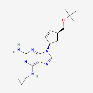 molecular formula C18H26N6O B600874 9-((1R,4S)-4-(tert-Butoxymethyl)cyclopent-2-enyl)-N6-cyclopropyl-9H-purine-2,6-diamine CAS No. 1443421-68-8
