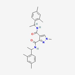 molecular formula C26H32N4O2 B6008749 N~3~,N~4~-BIS[1-(2,4-DIMETHYLPHENYL)ETHYL]-1-METHYL-1H-PYRAZOLE-3,4-DICARBOXAMIDE 