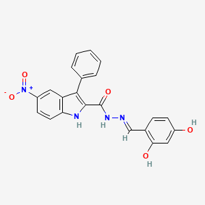 molecular formula C22H16N4O5 B6008757 N'-(2,4-dihydroxybenzylidene)-5-nitro-3-phenyl-1H-indole-2-carbohydrazide 
