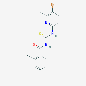 molecular formula C16H16BrN3OS B6009036 N-[(5-bromo-6-methylpyridin-2-yl)carbamothioyl]-2,4-dimethylbenzamide 