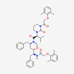 (S)-N-((2S,4S,5S)-5-(2-(2,6-Dimethylphenoxy)acetamido)-4-hydroxy-1,6-diphenylhexan-2-yl)-2-(3-(2-(2,6-dimethylphenoxy)acetyl)-2-oxotetrahydropyrimidin-1(2H)-yl(-3-methylbutanamide