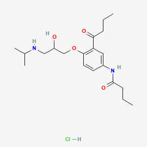 molecular formula C20H32N2O4 HCl B600915 N-(3-Butyryl-4-(2-hydroxy-3-(isopropylamino)-propoxy)phenyl)butyramide hydrochloride CAS No. 57898-71-2