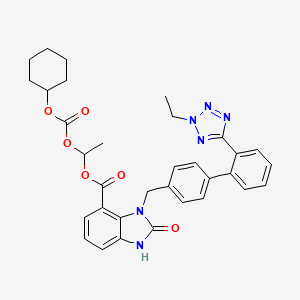 molecular formula C33H34N6O6 B600934 2-Desethoxy-2-oxo-2H-2-ethyl candesartan cilexetil CAS No. 1185256-03-4