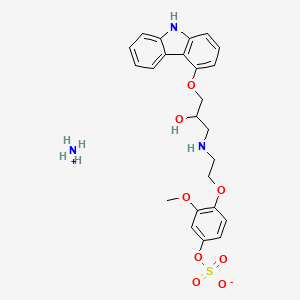 molecular formula C24H26N2O8S B600937 Ammonium 4-[2-({3-[(9H-carbazol-4-yl)oxy]-2-hydroxypropyl}amino)ethoxy]-3-methoxyphenyl sulfate CAS No. 142227-52-9