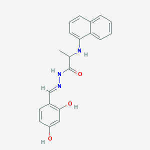 molecular formula C20H19N3O3 B6009382 N'-[(E)-(2,4-Dihydroxyphenyl)methylidene]-2-[(naphthalen-1-YL)amino]propanehydrazide 
