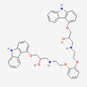 molecular formula C40H42N4O6 B600944 3,3'-(((1,2-Phenylenebis(oxy))bis(ethane-2,1-diyl))bis(azanediyl))bis(1-((9H-carbazol-4-yl)oxy)propan-2-ol) CAS No. 1346602-98-9