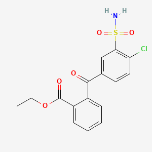 molecular formula C16H14ClNO5S B600945 苯甲酸乙酯 2-(4-氯-3-磺酰基苯甲酰基) CAS No. 92874-73-2