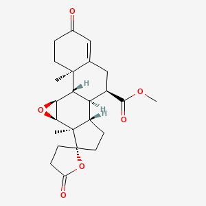 molecular formula C24H30O6 B600954 methyl (1S,2S,4R,5R,6R,9S,10S,11R,18R)-5,18-dimethyl-5',15-dioxospiro[3-oxapentacyclo[8.8.0.02,4.05,9.013,18]octadec-13-ene-6,2'-oxolane]-11-carboxylate CAS No. 192704-82-8