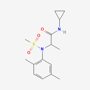 molecular formula C15H22N2O3S B6009693 N-cyclopropyl-2-(2,5-dimethyl-N-methylsulfonylanilino)propanamide 