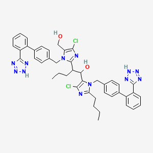 molecular formula C44H44Cl2N12O2 B600987 Losartan alpha-Butyl-losartan Aldehyde Adduct (Losartan Impurity) CAS No. 1159977-48-6