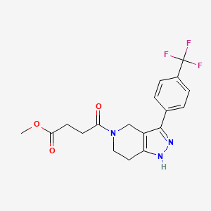 molecular formula C18H18F3N3O3 B6009878 Methyl 4-oxo-4-[3-[4-(trifluoromethyl)phenyl]-1,4,6,7-tetrahydropyrazolo[4,3-c]pyridin-5-yl]butanoate 