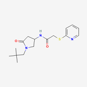 molecular formula C16H23N3O2S B6009895 N-[1-(2,2-dimethylpropyl)-5-oxo-3-pyrrolidinyl]-2-(2-pyridinylthio)acetamide 
