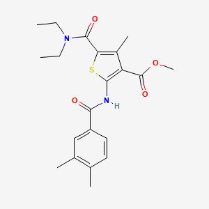 molecular formula C21H26N2O4S B6009914 methyl 5-[(diethylamino)carbonyl]-2-[(3,4-dimethylbenzoyl)amino]-4-methyl-3-thiophenecarboxylate 