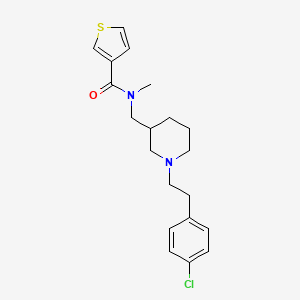 molecular formula C20H25ClN2OS B6009923 N-({1-[2-(4-chlorophenyl)ethyl]-3-piperidinyl}methyl)-N-methyl-3-thiophenecarboxamide 