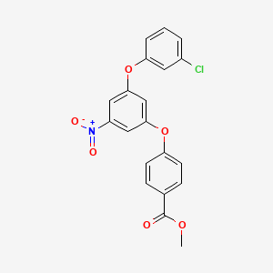 molecular formula C20H14ClNO6 B6009972 methyl 4-[3-(3-chlorophenoxy)-5-nitrophenoxy]benzoate 