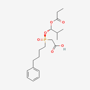 molecular formula C19H29O6P B601002 [(R)-[(1S)-2-Methyl-1-(propanoyloxy)propoxy](4-phenylbutyl)phosphoryl]acetic acid CAS No. 128948-00-5