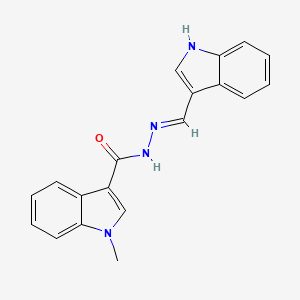 molecular formula C19H16N4O B6010026 N'-[(E)-(1H-INDOL-3-YL)METHYLIDENE]-1-METHYL-1H-INDOLE-3-CARBOHYDRAZIDE 