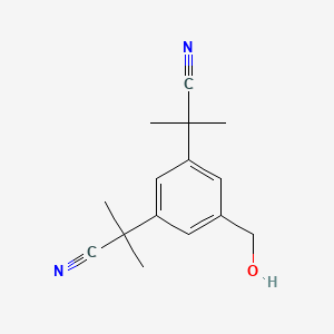 molecular formula C15H18N2O B601011 2-[3-(1-氰基-1-甲基乙基)-5-(羟甲基)苯基]-2-甲基丙腈 CAS No. 120511-88-8