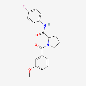 molecular formula C19H19FN2O3 B6010150 N-(4-fluorophenyl)-1-(3-methoxybenzoyl)prolinamide 