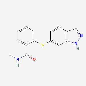 B601018 2-(1H-Indazol-6-ylthio)-N-methyl-benzamide CAS No. 944835-85-2