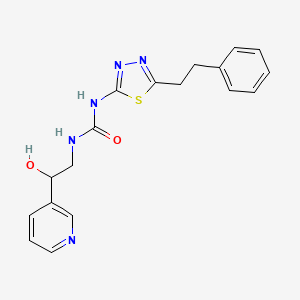 molecular formula C18H19N5O2S B6010185 N-(2-hydroxy-2-pyridin-3-ylethyl)-N'-[5-(2-phenylethyl)-1,3,4-thiadiazol-2-yl]urea 