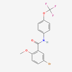 molecular formula C15H11BrF3NO3 B6010212 5-bromo-2-methoxy-N-[4-(trifluoromethoxy)phenyl]benzamide 