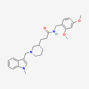 molecular formula C27H35N3O3 B6010258 N-(2,4-dimethoxybenzyl)-3-{1-[(1-methyl-1H-indol-3-yl)methyl]-3-piperidinyl}propanamide 