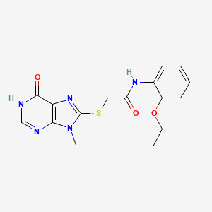 molecular formula C16H17N5O3S B6010329 N-(2-ethoxyphenyl)-2-[(9-methyl-6-oxo-6,9-dihydro-1H-purin-8-yl)sulfanyl]acetamide 