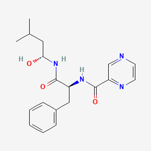 N-((S)-1-(((R)-1-Hydroxy-3-methylbutyl)amino)-1-oxo-3-phenylpropan-2-yl)pyrazine-2-carboxamide