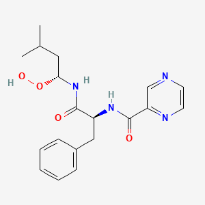 molecular formula C19H24N4O4 B601039 N-((S)-1-(((R)-1-hydroperoxy-3-Methylbutyl)aMino)-1-oxo-3-phenylpropan-2-yl)pyrazine-2-carboxaMide CAS No. 886979-78-8
