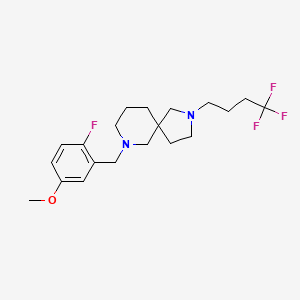 molecular formula C20H28F4N2O B6010420 7-[(2-Fluoro-5-methoxyphenyl)methyl]-2-(4,4,4-trifluorobutyl)-2,7-diazaspiro[4.5]decane 