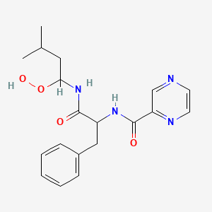 molecular formula C19H24N4O4 B601044 N-((S)-1-(((S)-1-hydroperoxy-3-Methylbutyl)aMino)-1-oxo-3-phenylpropan-2-yl)pyrazine-2-carboxaMide CAS No. 886979-81-3