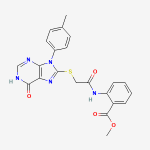 molecular formula C22H19N5O4S B6010462 METHYL 2-(2-{[9-(4-METHYLPHENYL)-6-OXO-6,9-DIHYDRO-1H-PURIN-8-YL]SULFANYL}ACETAMIDO)BENZOATE 
