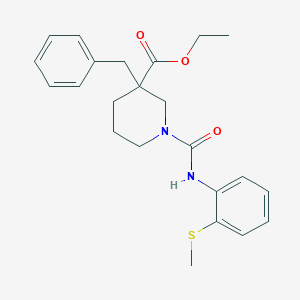 molecular formula C23H28N2O3S B6010588 ethyl 3-benzyl-1-({[2-(methylthio)phenyl]amino}carbonyl)-3-piperidinecarboxylate 