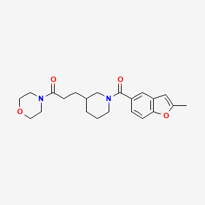 molecular formula C22H28N2O4 B6010617 3-[1-(2-Methyl-1-benzofuran-5-carbonyl)piperidin-3-yl]-1-morpholin-4-ylpropan-1-one 