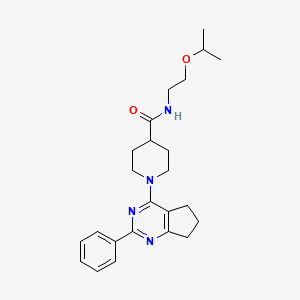 molecular formula C24H32N4O2 B6010621 N-(2-isopropoxyethyl)-1-(2-phenyl-6,7-dihydro-5H-cyclopenta[d]pyrimidin-4-yl)-4-piperidinecarboxamide 