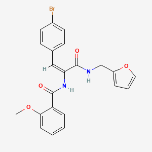 molecular formula C22H19BrN2O4 B6010641 N-[(E)-1-(4-bromophenyl)-3-(furan-2-ylmethylamino)-3-oxoprop-1-en-2-yl]-2-methoxybenzamide 